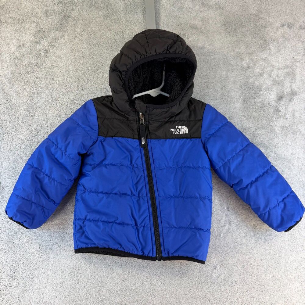 North Face Reversible Perrito Jacket Infant 18-24M Blue Black Hooded